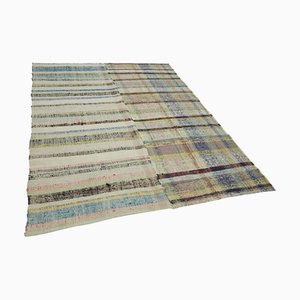 Alfombra Kilim turca vintage de tejido plano