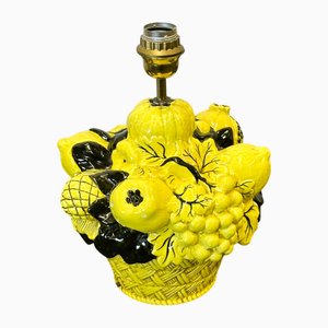 Italian Lemon Fruit Basket Table Lamp by Uco Zaccagnini, 1970s