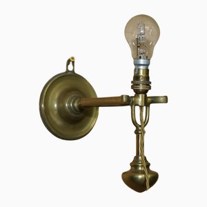 Lámpara de mesa o pared de cardán de la suite principal del barco de latón, 1925