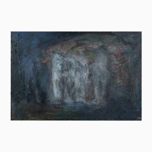 Manuel Rufi Gibert, Composición abstracta en azul y gris, Pintura al óleo