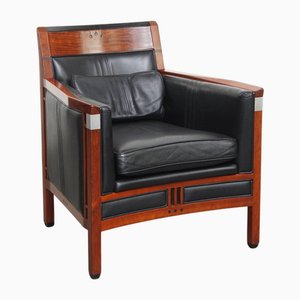 Art Deco Chair with Black Leather by Schuitema