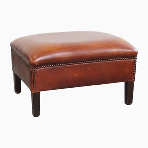 Brown Ottoman in Cowhide