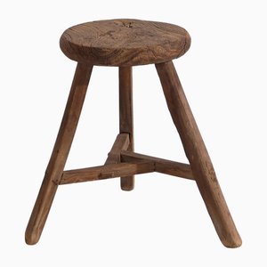 Antique Wabi Sabi Style Stool, 1900