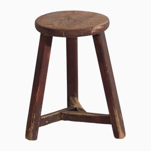 Runder Vintage Hocker, 1920