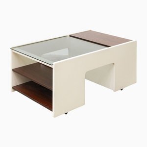 Mesa de bar de madera y vidrio, años 70
