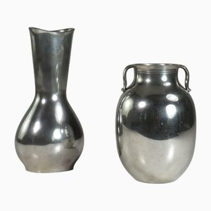 Vases Art Déco en Étain par Just Andersen, 1930s, Set de 2