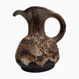 Vintage Fat Lava German Ceramic Vase in the shape of a Jug with Beige-Brown Glaze from Dümler & Breiden, 1970s