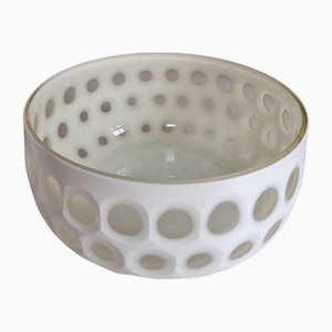 Weiße Vintage Glasschale