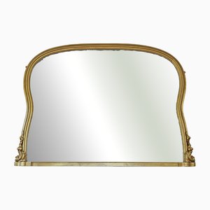 Grand Miroir Mural Antique Doré, 19ème Siècle