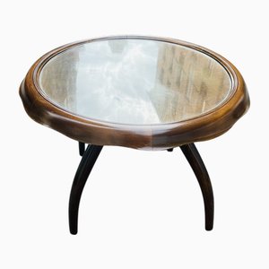 Mesa de centro de madera con cristal de Osvaldo Borsani para ABV, años 60