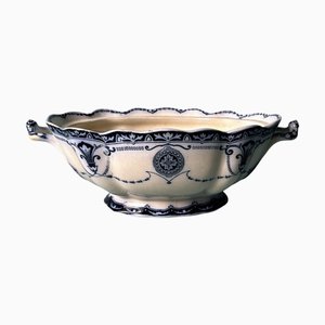 Soupière Flow en Porcelaine Bleue Motif Carlton de Ford & Sons., Angleterre, 1908