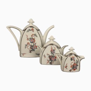 Tischset aus Porzellan Teekanne, Milchkännchen & Zuckerdose von TLB, Limoges, Frankreich, 1960er, 3er Set