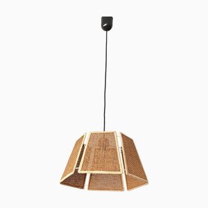 Lampada a sospensione in corda intrecciata, Italia, anni '80
