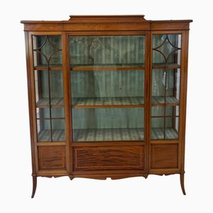 Antique Edwardian Inlaid Mahogany Display Cabinet, 1900s