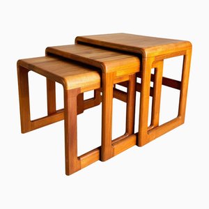 Mid-Century Nesting Tables in Teak from Dyrlund, Set of 3
