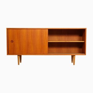 Vintage Sideboard with Sliding Door and Bookshelf