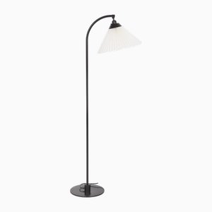 Floor Lamp 386 in Black Steel & Hand-Folded Lampshade from Le Klint, 1970s