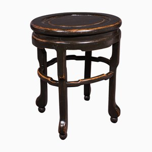 Meiji Japanese Oval Side Table in Ebonised Elm, 1900s
