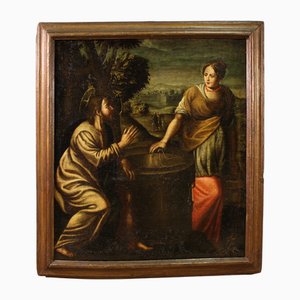 Italian Artist, Christ and the Samaritan Woman at the Well, 1660, Oil on Canvas, Framed