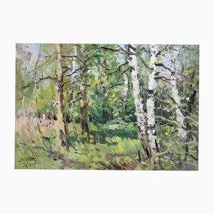 Edgars Vinters, Summer, 1990, Oil on Cardboard