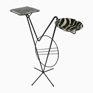 Side Table with Newspaper Rack and Cogebi Ornamin Parts, 1950s