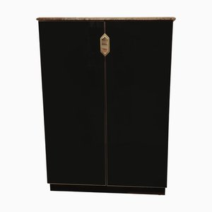 Bar en Verre Noir dans le style de Maison Jansen, 1970s