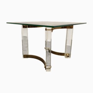 Table Basse en Laiton et Verre Acrylique, 1970s