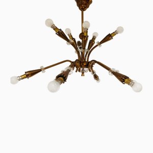 Lampadario Mid-Century in rame, anni '50