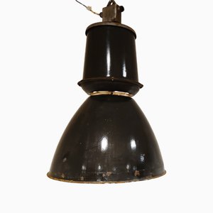 Große industrielle Emaille Lampe, 1950er