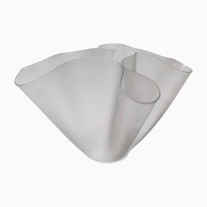 Jarrón Cartoccio de vidrio transparente atribuido a Pietro Chiesa para Fontana Arte, Italia, años 60