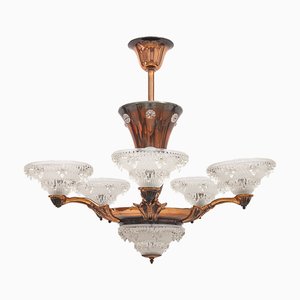 Art Deco 6-Light Chandelier from Ezan, 1930s
