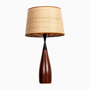 Large Danish Keel-Shaped Table Lamp in Teak and Ebony from Fog & Morup 1960s
