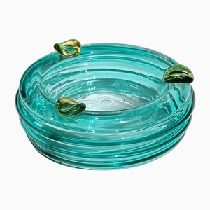 Italian Postmodern Turquoise Ashtray or Vide Poche, 1980s