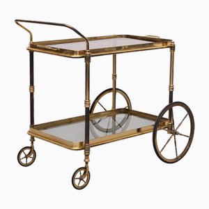 Carrito de bar de latón, Francia, años 50