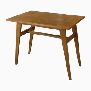 Table d'Appoint en Chêne avec Pieds Compas, 1960s