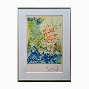Salvador Dali, Neptune (from Les Chevaux Daliniens Series), 1970, Color Lithograph