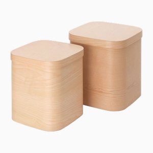 Boîte Carrée en Bois avec Bords Arrondis par Villahomecollection