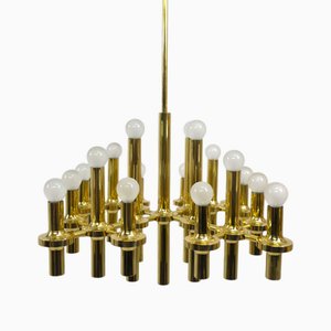 Vintage Chandelier in Brass by Gaetano Sciolari for Boulanger, 1970s