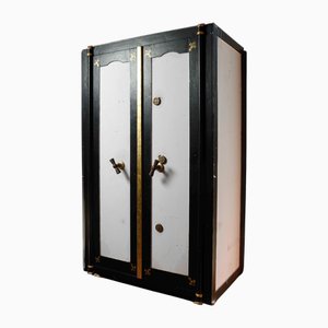 Caja fuerte para el suelo con 2 puertas de hierro, década de 1800