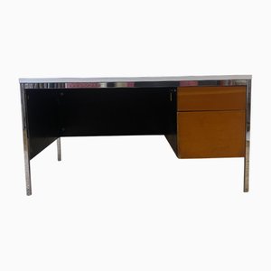 Desk in White Formica and Oregon Pine by Florence Knoll