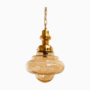 Brass and Amber Glass Lantern