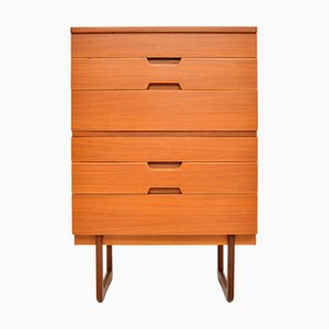 Vintage Walnut Chest of Drawers attributed to Uniflex, 1960s