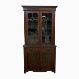 Librería inglesa de caoba de dos partes, principios del siglo XX