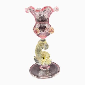 Murano Pink Blown Glass Candleholder by Murano for Murano