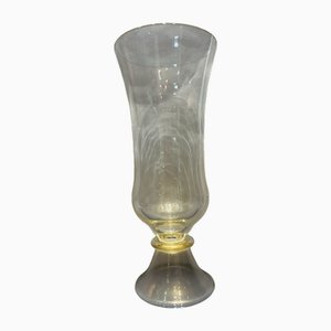 Transparent Vase with Submerged Gold Leaf by Artigianato Muranese