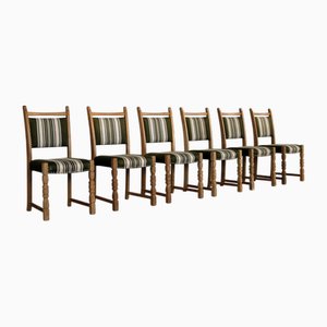 Brutalistische Esszimmerstühle aus Eiche von Henning Kjærnulf, 1960er, 6er Set