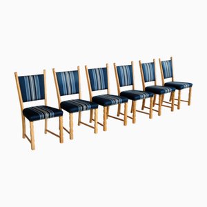 Vintage Brutalist Dining Chairs in Oak by Henning Kjærnulf, 1960s, Set of 6