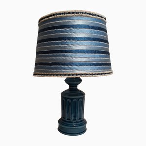 Vintage Blue Ceramic Table Lamp, 1980s