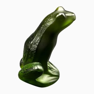 Frog Sculpture in Emerald Green Crystal by René Lalique for Lalique