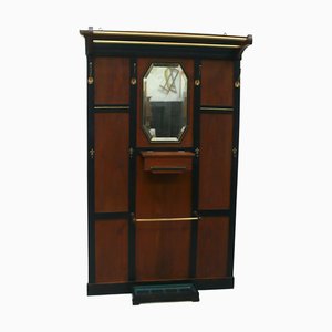 Jugendstil Mantel Halltree aus Ulmenholz in Schwarz & Gold, 1910er